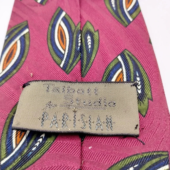 Talbott Studio Men's Silk Necktie Tie Abstract Leaf pattern Hand Sewn 58… - Picture 4 of 10